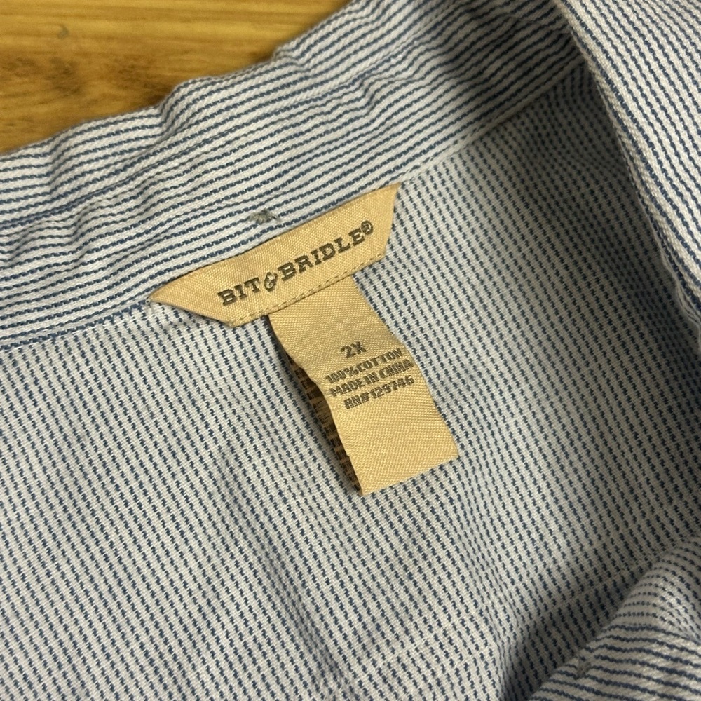 Bit & Bridle Light Blue Pinstripe Shirt